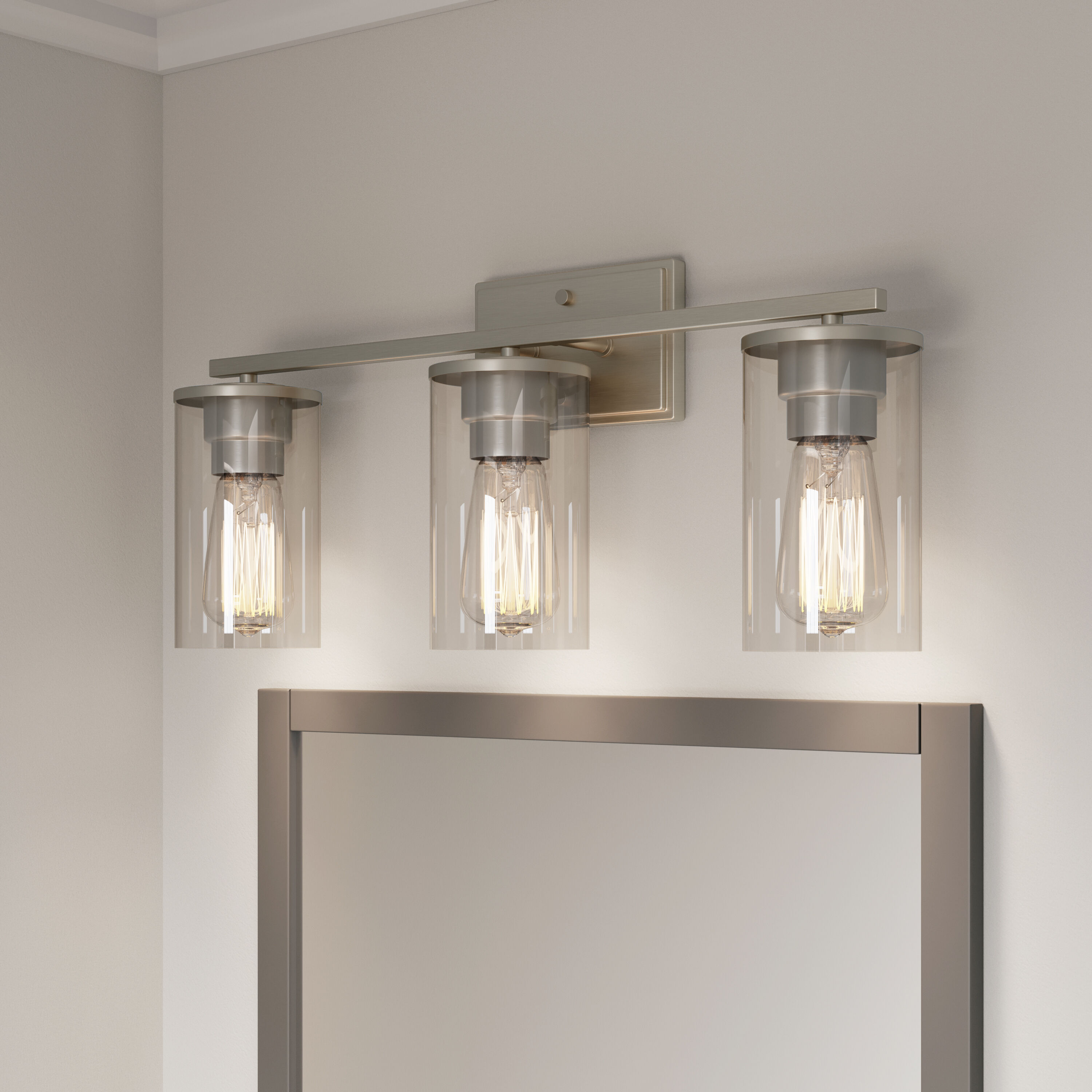 Verlana 3 Light 22 inch Brushed Nickel Bathroom Vanity Light Wall Light